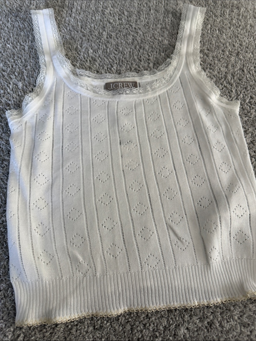 J. Crew Lace-Trimmed Top